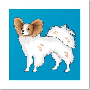 Papillon dog cartoon illustration Posters and Art